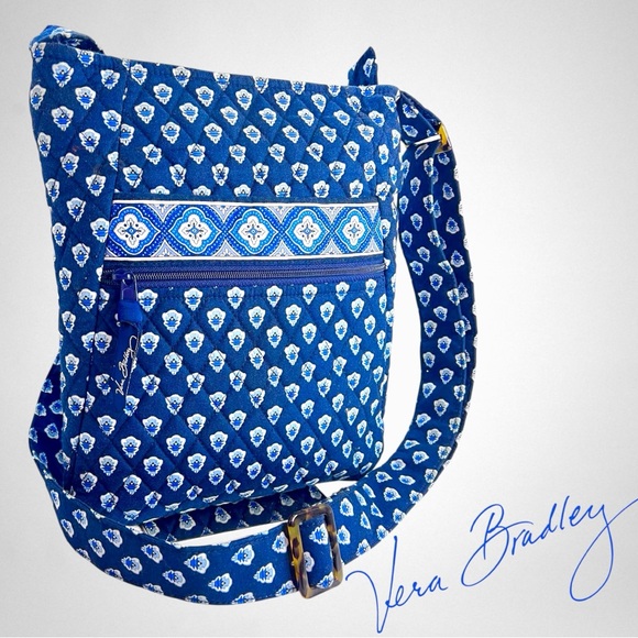 VERA BRADLEY Retired 2005 Nantucket Navy Hipster Crossbody Cotton Quilted Bag - Picture 1 of 9